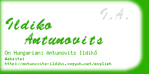 ildiko antunovits business card