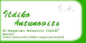 ildiko antunovits business card